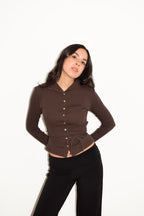 FREYA TOP BROWN